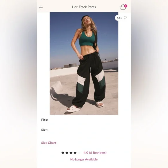 Free People Hot Track Pants sz small - Picture 7 of 8